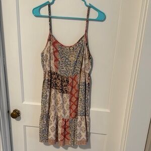 Altar'd State Multicolor Patchwork Mini Dress
